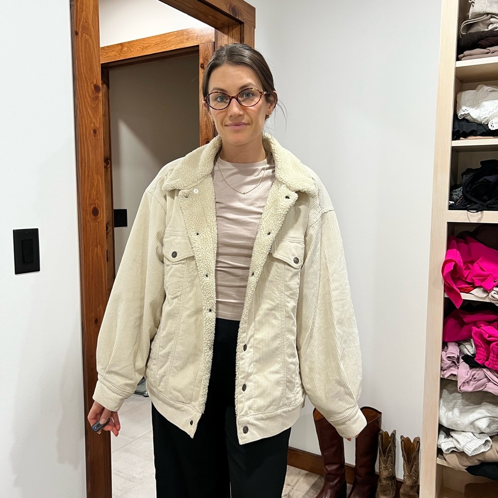 Levi's Cream Sherpa-Lined Corduroy Jacket